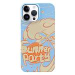 For iPhone 14 Pro Max Painted Pattern PC Phone Case(Summer Party)