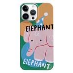 For iPhone 14 Pro Max Painted Pattern PC Phone Case(Elephant)