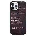 For iPhone 14 Pro Max Painted Pattern PC Phone Case(Alphabet Black)