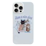 For iPhone 15 Pro Painted Pattern PC Phone Case(SWEET Cats)