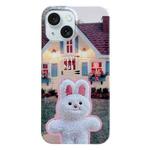 For iPhone 15 Plus Painted Pattern PC Phone Case(Bunny Hug)