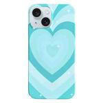 For iPhone 15 Plus Painted Pattern PC Phone Case(Green Love)