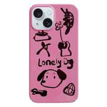 For iPhone 15 Plus Painted Pattern PC Phone Case(Lonely Dog)