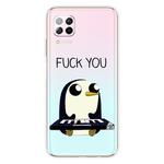 For Huawei P40 Lite Coloured Drawing Pattern Highly Transparent TPU Protective Case(Penguin)