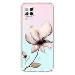 For Huawei P40 Lite Coloured Drawing Pattern Highly Transparent TPU Protective Case(Lotus)