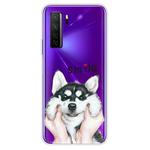 For Huawei P40 Lite 5G Coloured Drawing Pattern Highly Transparent TPU Protective Case(Pinch Dog)
