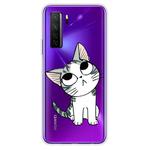 For Huawei P40 Lite 5G Coloured Drawing Pattern Highly Transparent TPU Protective Case(Cat)