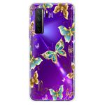 For Huawei P40 Lite 5G Coloured Drawing Pattern Highly Transparent TPU Protective Case(Golden Butterfly)