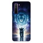 For Huawei P40 Lite 5G Coloured Drawing Pattern Highly Transparent TPU Protective Case(Lion)