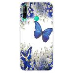 For Huawei P40 Lite E Coloured Drawing Pattern Highly Transparent TPU Protective Case(Purple Butterfly)