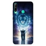 For Huawei P40 Lite E Coloured Drawing Pattern Highly Transparent TPU Protective Case(Lion)