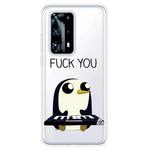 For Huawei P40 Pro+ Coloured Drawing Pattern Highly Transparent TPU Protective Case(Penguin)