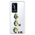For Huawei P40 Pro+ Coloured Drawing Pattern Highly Transparent TPU Protective Case(Avocado)