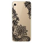 For Huawei Y5 (2019) Coloured Drawing Pattern Highly Transparent TPU Protective Case(Black Rose)