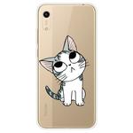 For Huawei Y5 (2019) Coloured Drawing Pattern Highly Transparent TPU Protective Case(Cat)