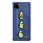 For Huawei Y5p (2020) Coloured Drawing Pattern Highly Transparent TPU Protective Case(Avocado)