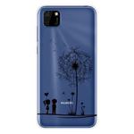 For Huawei Y5p (2020) Coloured Drawing Pattern Highly Transparent TPU Protective Case(Dandelion)