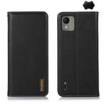 For Nokia C110 KHAZNEH Nappa Top Layer Cowhide Leather Phone Case(Black)