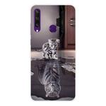 For Huawei Y6p (2020) Coloured Drawing Pattern Highly Transparent TPU Protective Case(Cat Tiger)