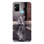 For Huawei Honor 9A Coloured Drawing Pattern Highly Transparent TPU Protective Case(Cat Tiger)