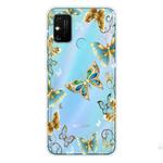 For Huawei Honor 9A Coloured Drawing Pattern Highly Transparent TPU Protective Case(Golden Butterfly)