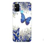 For Huawei Honor 9A Coloured Drawing Pattern Highly Transparent TPU Protective Case(Purple Butterfly)