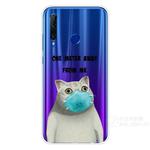 For Huawei Honor 20 Lite Coloured Drawing Pattern Highly Transparent TPU Protective Case(Mask Cat)