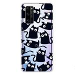 For Huawei Honor 30 Coloured Drawing Pattern Highly Transparent TPU Protective Case(Black Cat)