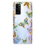For Huawei Honor 30 Coloured Drawing Pattern Highly Transparent TPU Protective Case(Golden Butterfly)