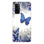 For Huawei Honor 30 Coloured Drawing Pattern Highly Transparent TPU Protective Case(Purple Butterfly)