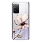 For Huawei Honor X10 Coloured Drawing Pattern Highly Transparent TPU Protective Case(Lotus)