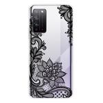 For Huawei Honor X10 Coloured Drawing Pattern Highly Transparent TPU Protective Case(Black Rose)