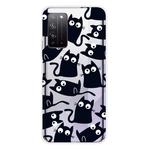 For Huawei Honor X10 Coloured Drawing Pattern Highly Transparent TPU Protective Case(Black Cat)