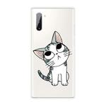 For Samsung Galaxy Note 10 Coloured Drawing Pattern Highly Transparent TPU Protective Case(Cat)