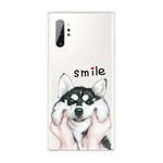 For Samsung Galaxy Note 10+ Coloured Drawing Pattern Highly Transparent TPU Protective Case(Pinch Dog)