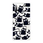 For Samsung Galaxy Note 10+ Coloured Drawing Pattern Highly Transparent TPU Protective Case(Black Cat)