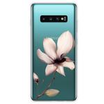 For Samsung Galaxy S10+ Coloured Drawing Pattern Highly Transparent TPU Protective Case(Lotus)