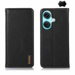 For OnePlus Nord CE3 5G KHAZNEH Nappa Top Layer Cowhide Leather Phone Case(Black)