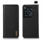 For OnePlus Ace 3 / 12R KHAZNEH Nappa Top Layer Cowhide Leather Phone Case(Black)