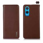 For OnePlus Nord CE4 Lite KHAZNEH Nappa Top Layer Cowhide Leather Phone Case(Brown)