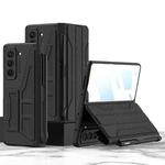 For Samsung Galaxy Z Fold4 GKK Integrated Flip Phone Case with Pen Holder(Carbon Fiber)
