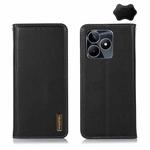 For Realme C53/Narzo N53 KHAZNEH Nappa Top Layer Cowhide Leather Phone Case(Black)