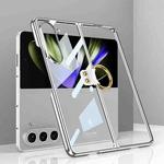 For Samsung Galaxy Z Fold5 GKK Electroplating Phone Case with Ring(Silver)