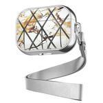 For AirPods Pro Electroplated Printed TPU Earphone Protective Case with Lanyard(Silver Yellow)
