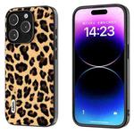 For iPhone 15 Pro ABEEL Black Edge Leopard Phone Case(Leopard Print)