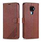 For Huawei Mate 30 Lite / Nova 5i Pro AZNS Sheepskin Texture Horizontal Flip Leather Case with Holder & Card Slots & Wallet(Brown)