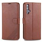 For Huawei Nova 5 / 5 Pro AZNS Sheepskin Texture Horizontal Flip Leather Case with Holder & Card Slots & Wallet(Brown)