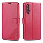 For Huawei Nova 5 / 5 Pro AZNS Sheepskin Texture Horizontal Flip Leather Case with Holder & Card Slots & Wallet(Red)