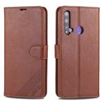 For Huawei Nova 5i / P20 Lite(2019) AZNS Sheepskin Texture Horizontal Flip Leather Case with Holder & Card Slots & Wallet(Brown)