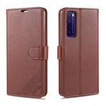 For Huawei Nova 7 / 7 Pro AZNS Sheepskin Texture Horizontal Flip Leather Case with Holder & Card Slots & Wallet(Brown)